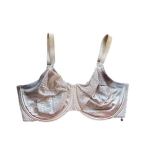 Wacoal Retro Chic Underwire Bra 34H Beige Swiss Dot 855303 Good Condition